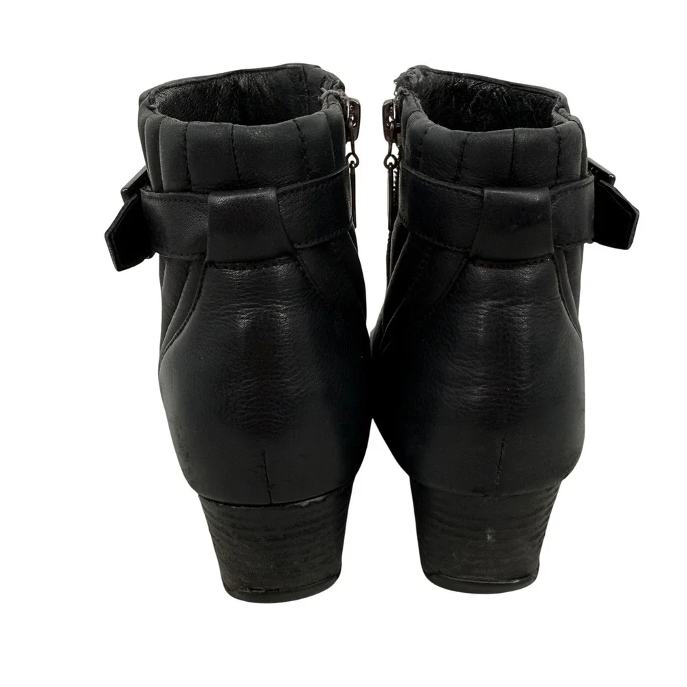 Clarks Leyden Summit Leather Waterproof Ankle Boots Buckle Zip Kitten Heel 6M‎